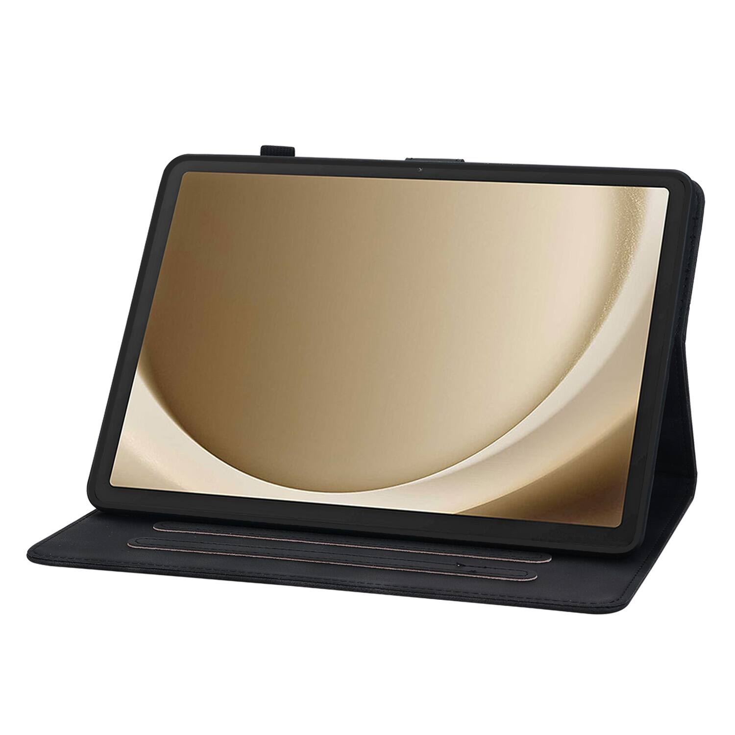 Alt View 2. Dteck - Case for Samsung Galaxy Tab A9 8.7" 2023 (SM-X110) with Card Holder Kickstand,Embossed Pattern PU Leather Flip Cover - Black.