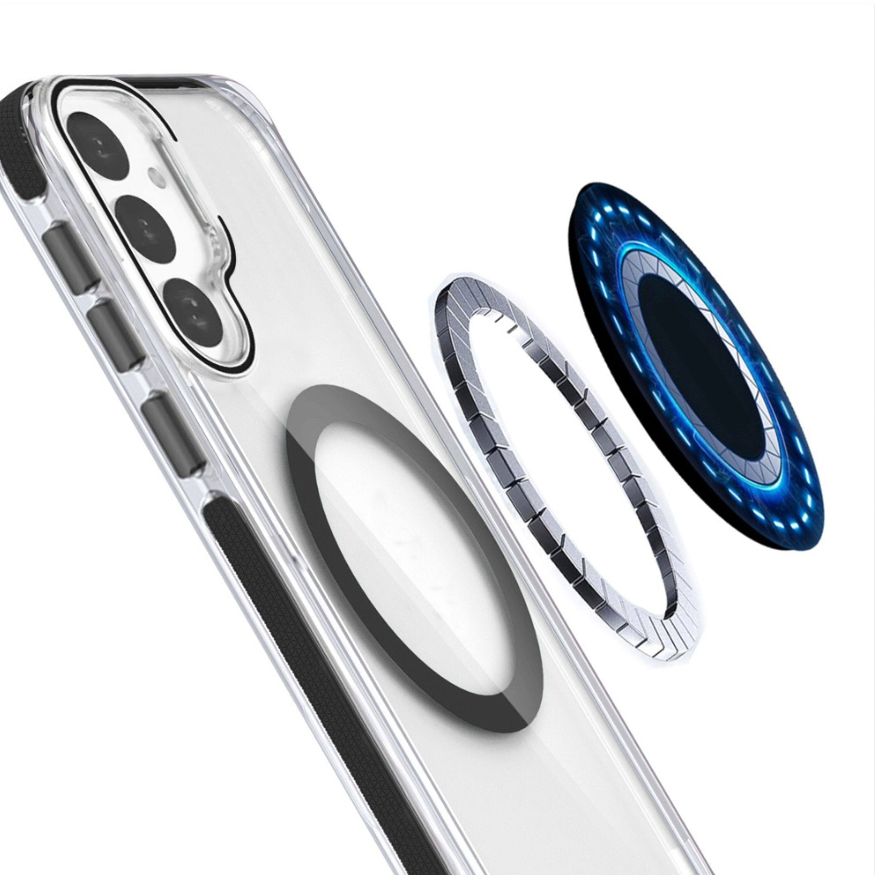 Angle. Kitcheniva - Magnetic Circle Lens Stand Cover Phone Case Tempered Glass For Samsung Galaxy S26 Black - Black.