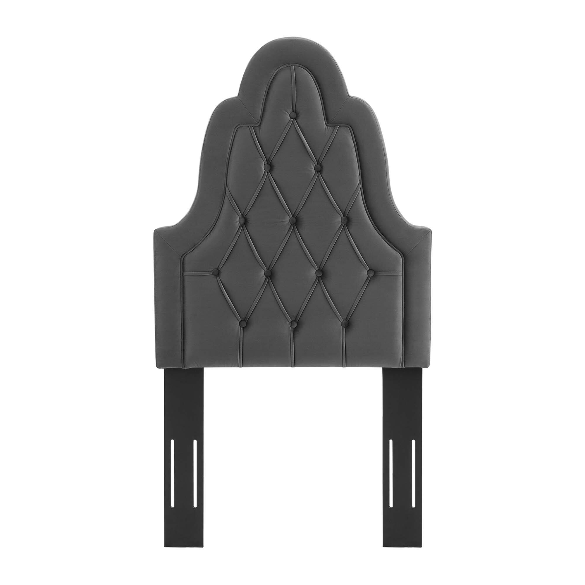 Back. Modway - Augustine Tufted Performance Velvet Twin Headboard by Modway - Charcoal.