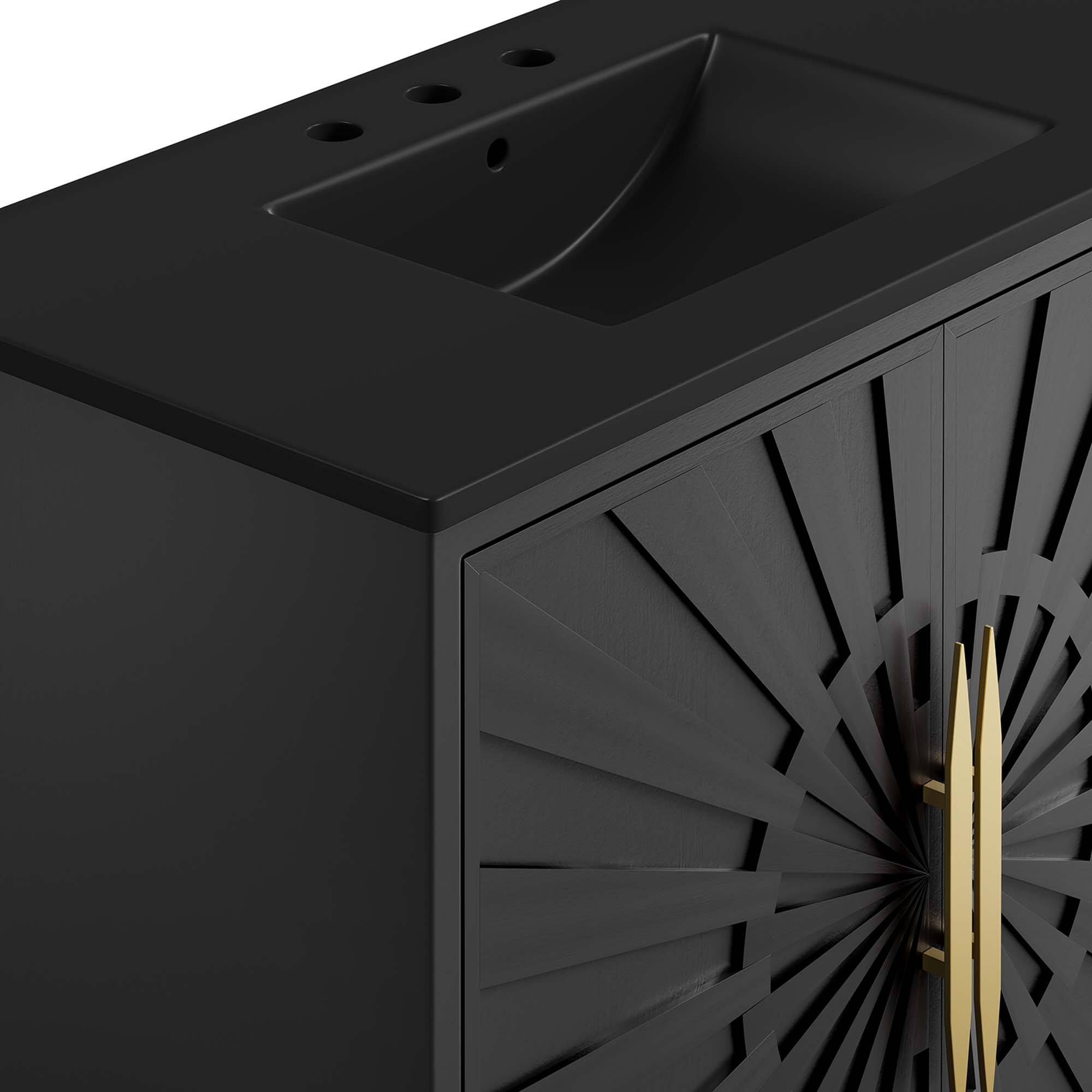 Alt View 7. Modway - Awaken Bathroom Vanity Basin Included by Modway - Black Black.