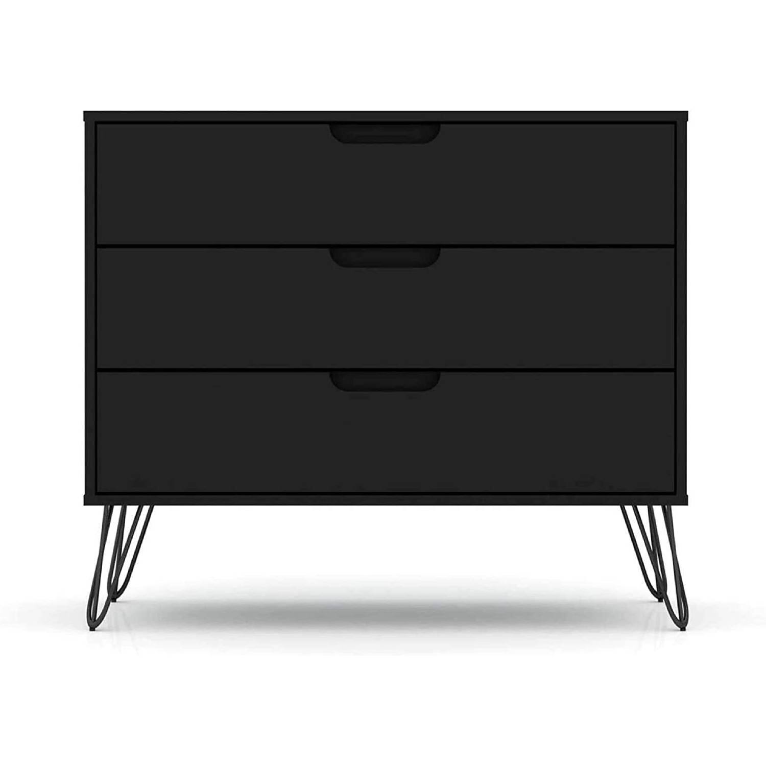 Angle. SlickBlue - Scandinavian Style 3-Drawer Wood Dresser for Bedroom - Black.