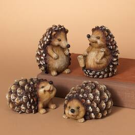 The Gerson Companies - Gerson Hedgehog with Glitter Figurine 4 in. (Case of 8) - Brown