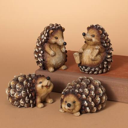 Front. The Gerson Companies - Gerson Brown Hedgehog with Glitter Figurine 4 in. (Case of 8) - Brown.