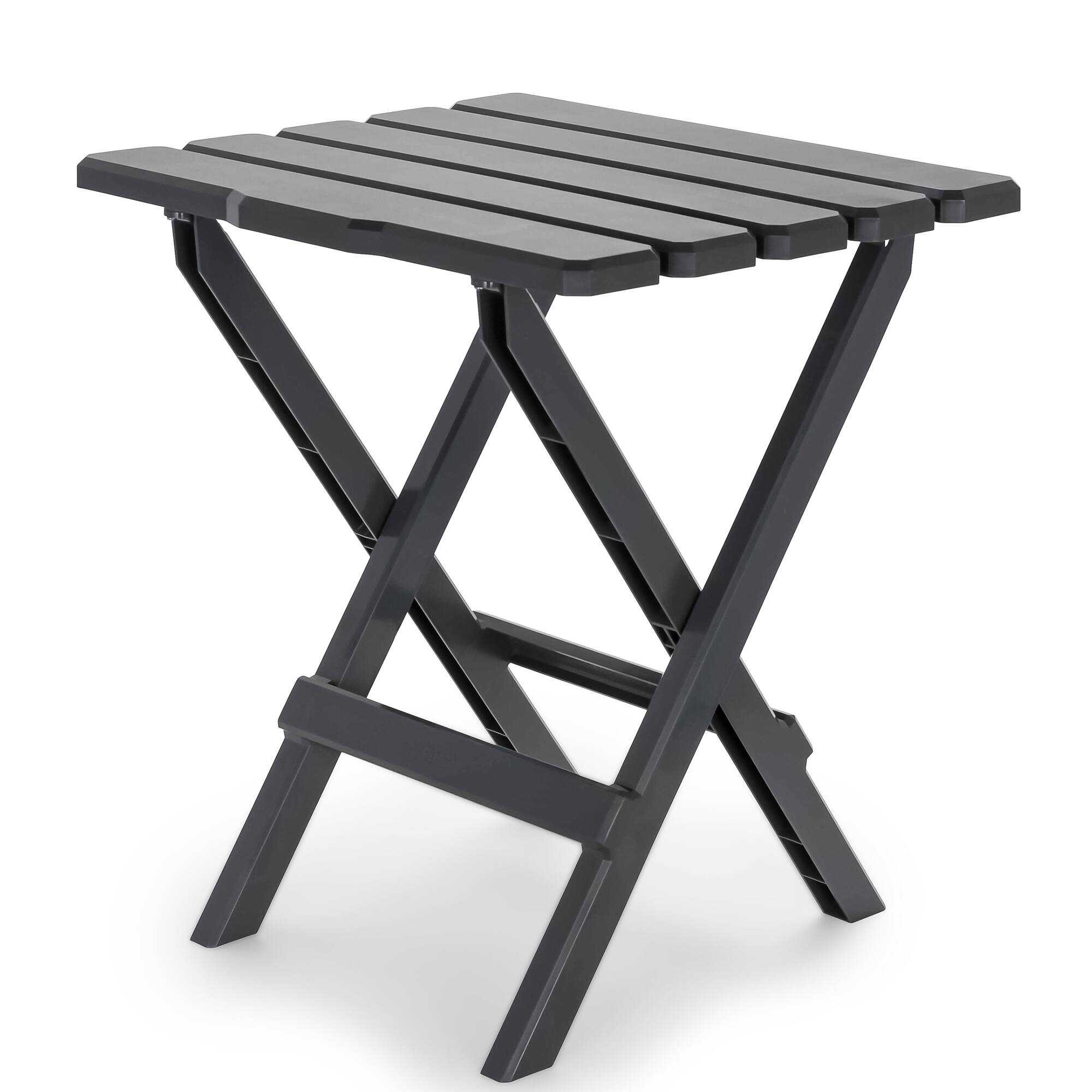Front. Camco - Camco 51885 Large Adirondack Portable Outdoor Furniture Folding Table, Charcoal - Gray.