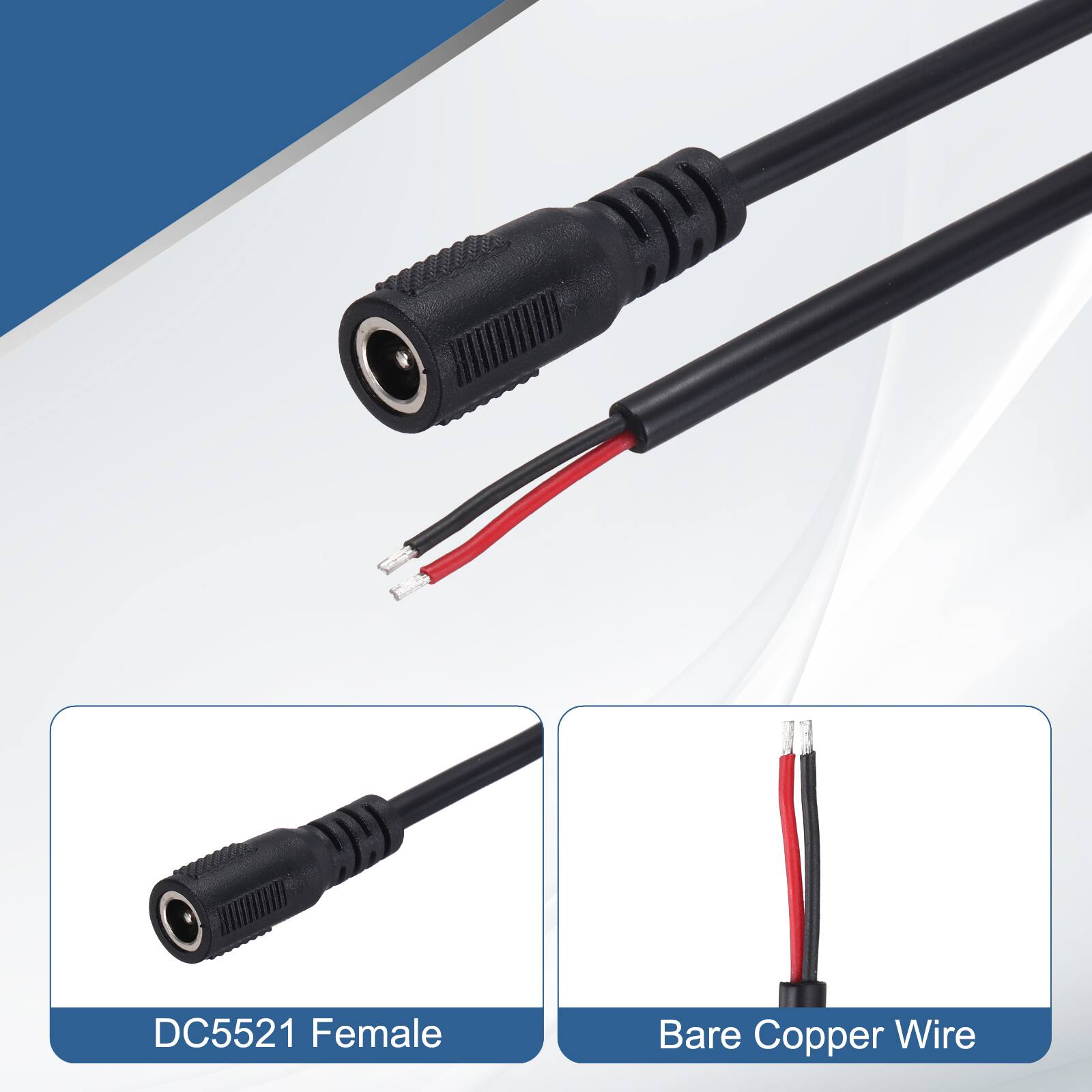 DC5521 Female Bare Copper Wire