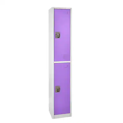 Front. AdirOffice - Storage Locker 629-Series 72" H 2-Tier Steel Key Lock 2-Shelf Locker with Key Lock - Purple.