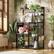 Alt View 3. Aheaplus - 7-Tier Baker's Rack with Power Outlet and LED Light, Microwave Oven Stand with 10 Hooks for Kitchen - Gray Oak.