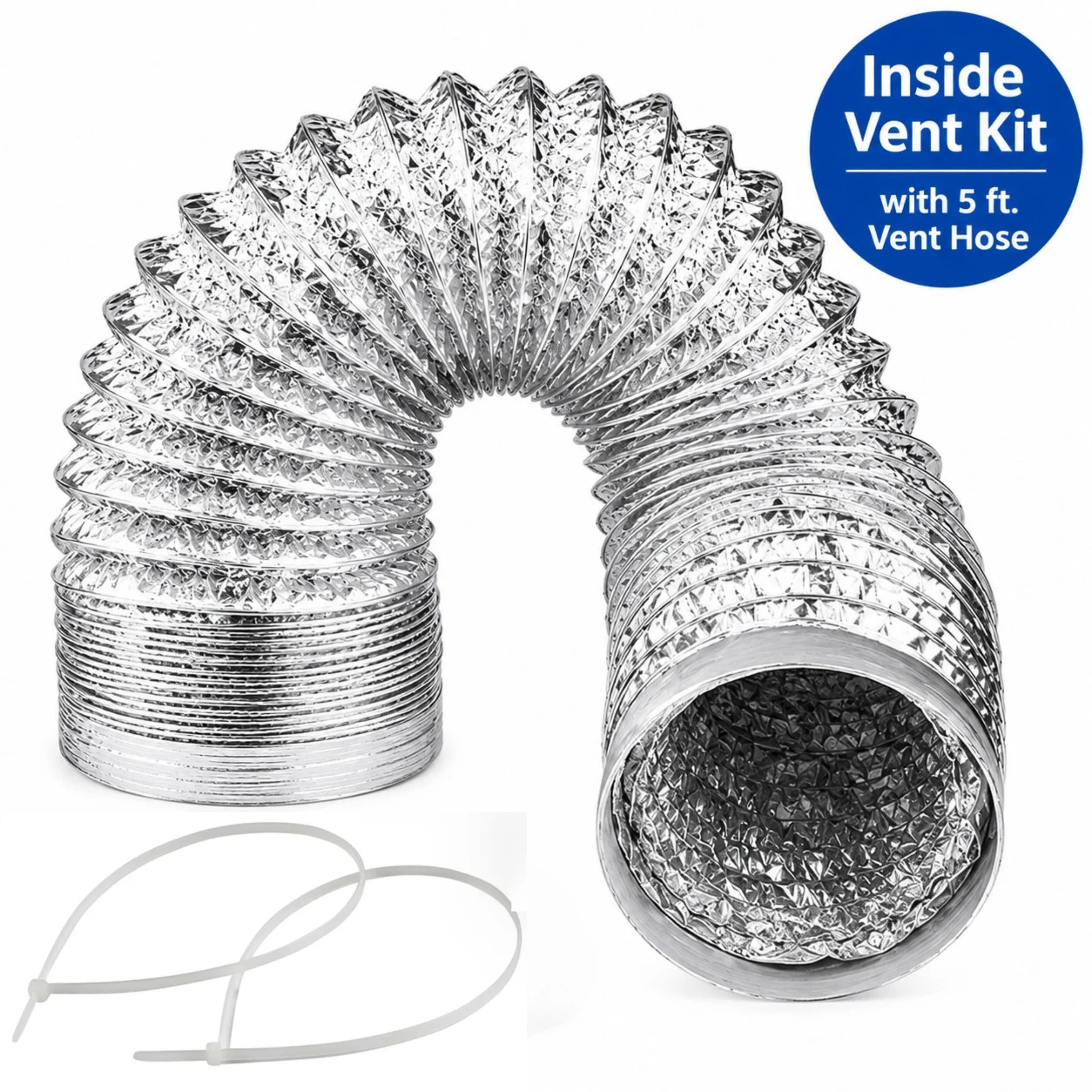 Equator - Inside Vent Kit with 5 ft. Vent Hose 4-Inch Diameter - Universal