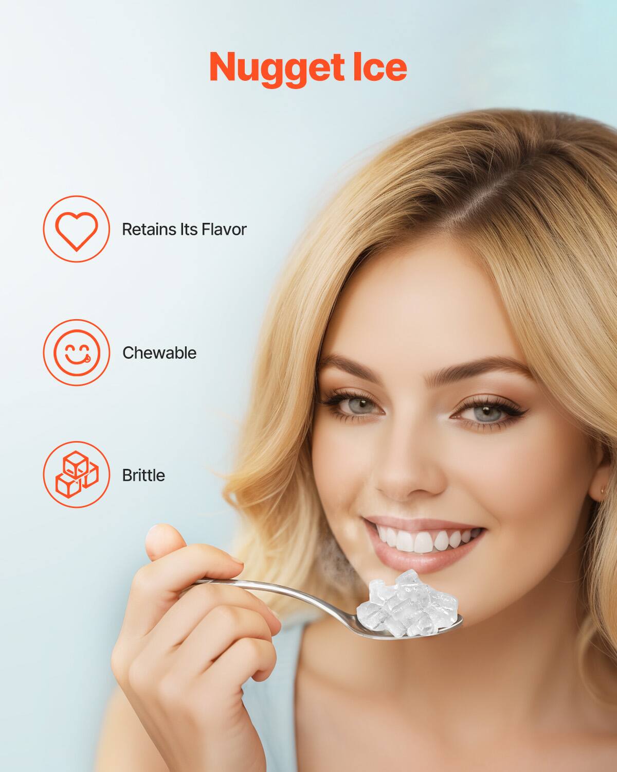 Nugget Ice

- Retains Its Flavor
- Chewable
- Brittle