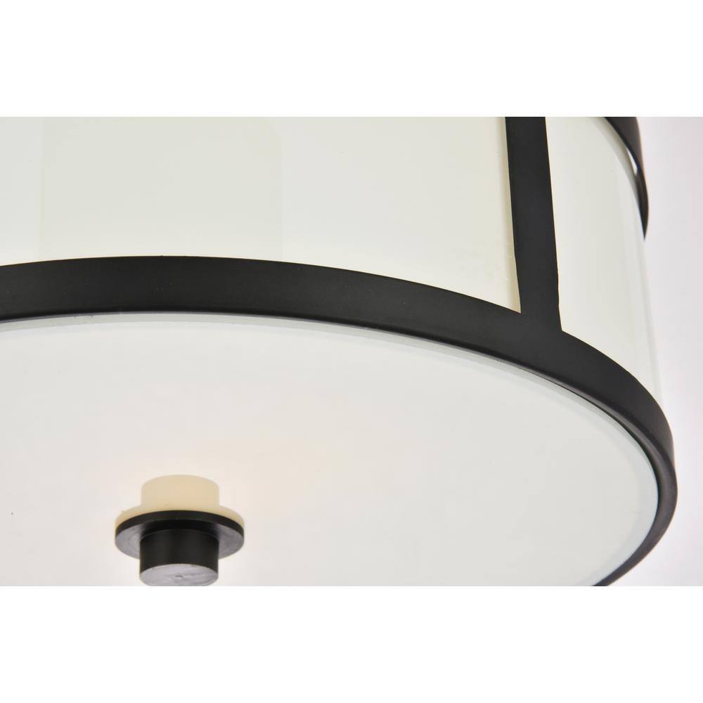 Left. Living District - Hadrian 2 light 12 inch flat black flush mount - Flat Black And White.