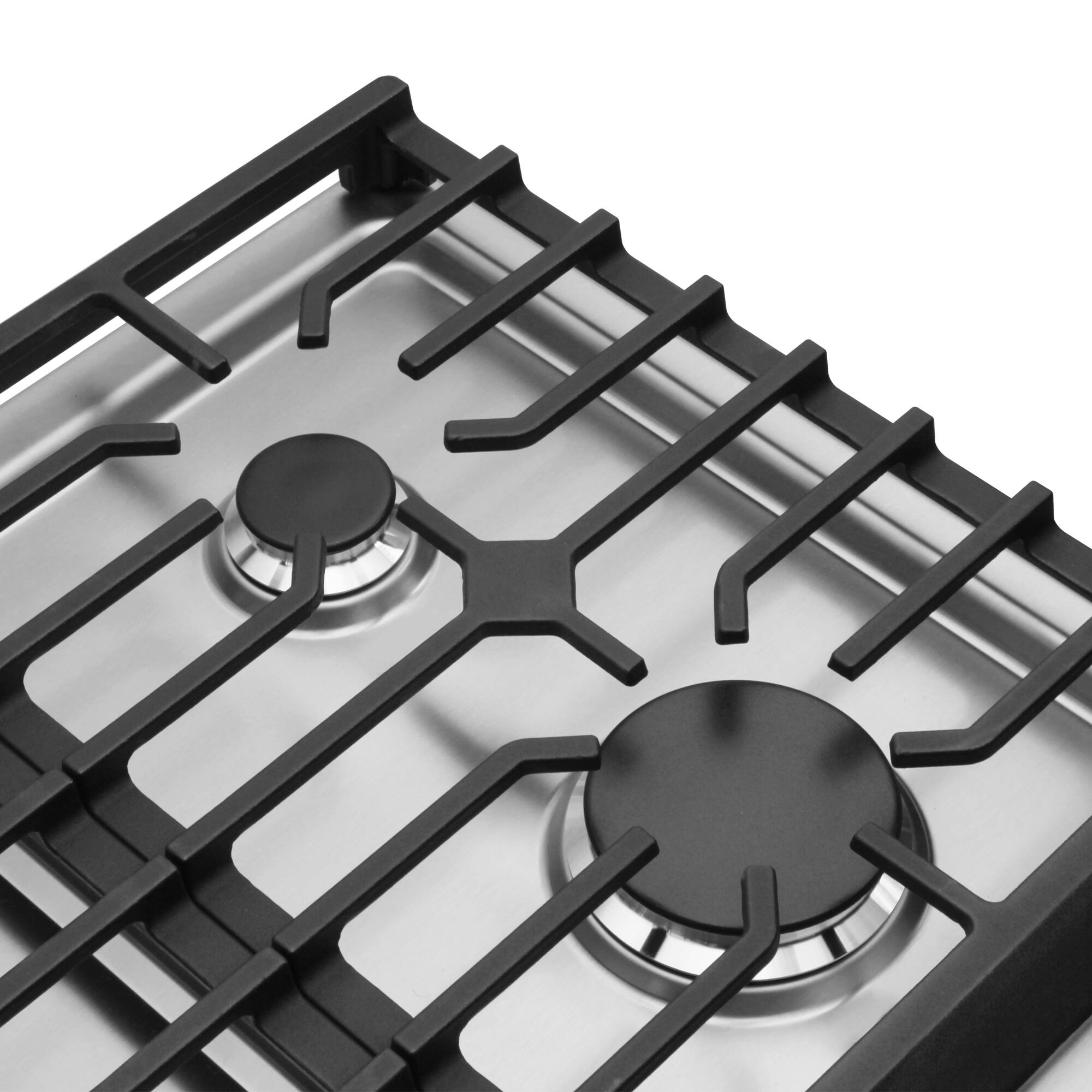 Alt View 5. COSMO - COS-CTGH365SS 36 in. Haven Collection Drop-in Gas Cooktop with 5 Sealed Burners, Cast Iron Grates - Stainless Steel.