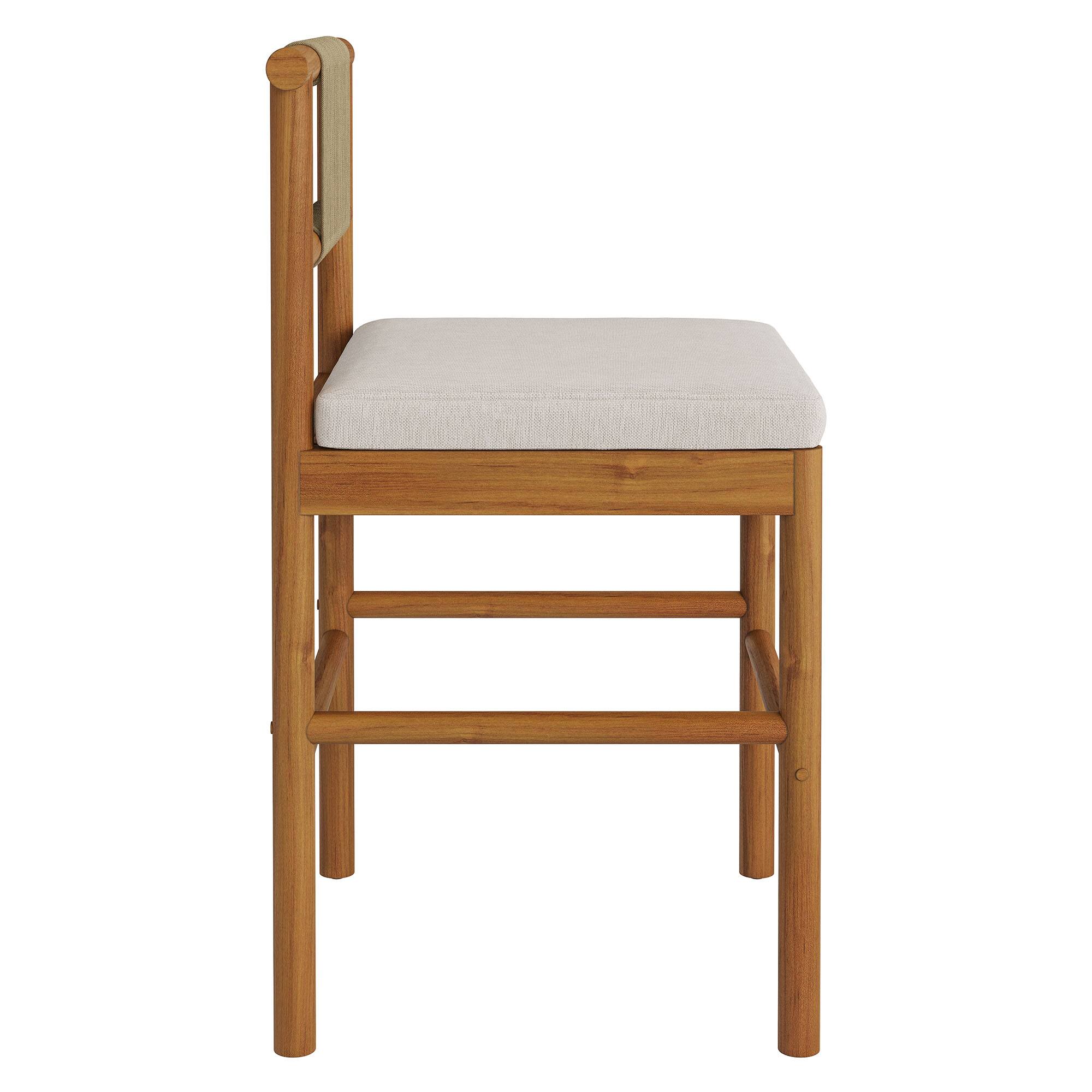 Alt View 3. Modway - Eleni Outdoor Teak Wood Counter Stools Set of 2 by Modway - Natural Sail.