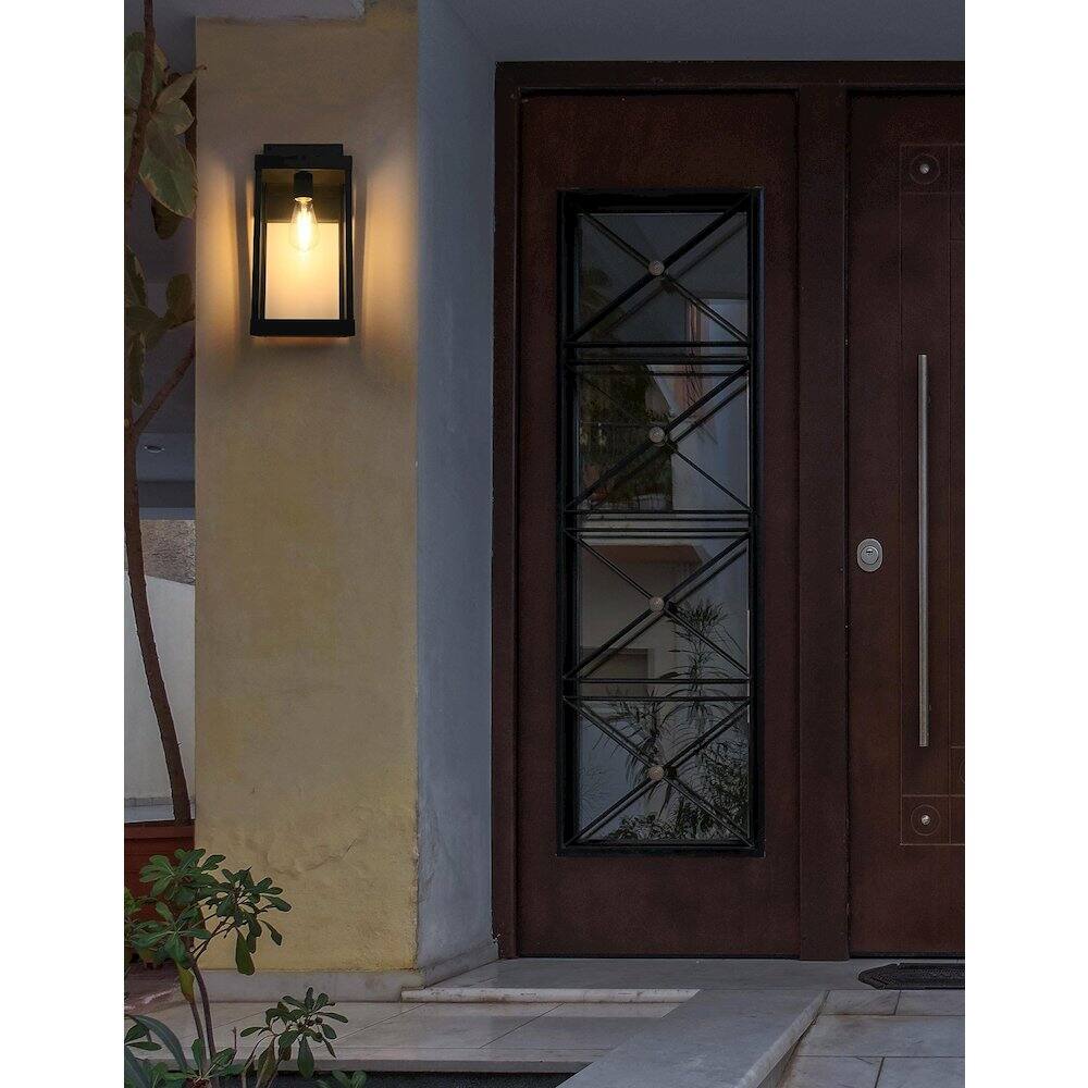 Alt View 4. Elegant Lighting - Peter 7 Inch Outdoor Wall Sconce In Black - Black.