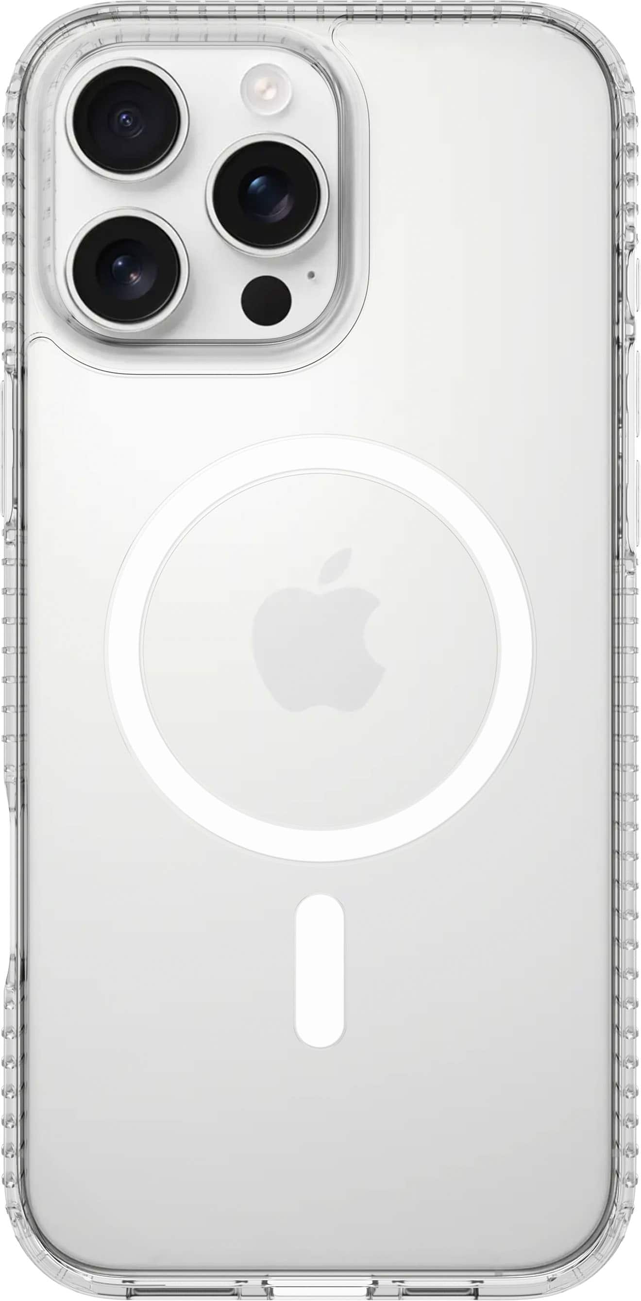 Front. Insignia™ - Hard-Shell Case with MagSafe for iPhone 16 Pro Max - Clear.