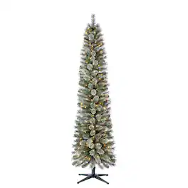 Home Heritage - Stanley 7' Pine Artificial Christmas Tree, PreLit 350 Clear Lights - 7ft. Clear