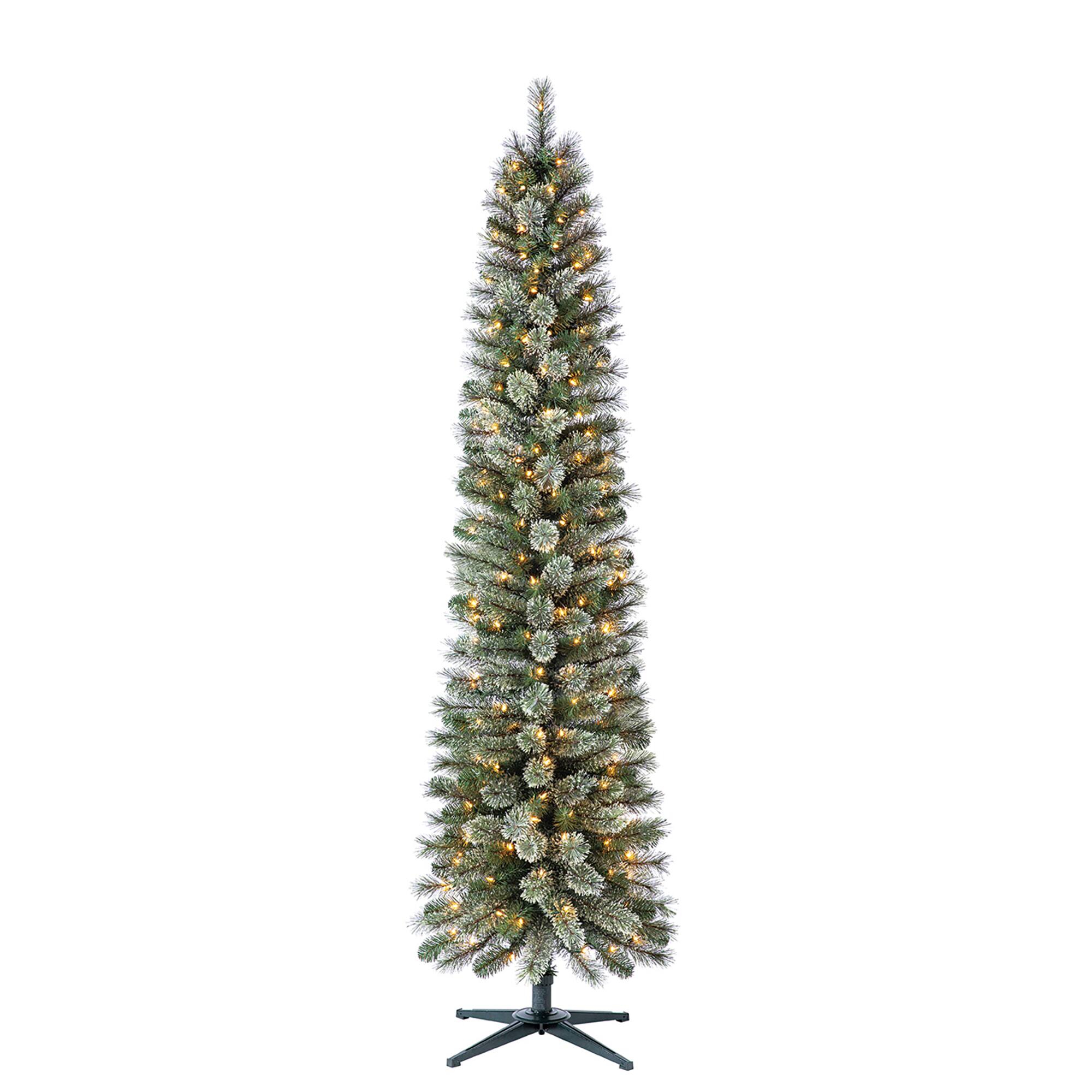 Front. Home Heritage - Home Heritage Stanley 7' Pine Artificial Christmas Tree, PreLit 350 Clear Lights - 7ft. Clear.