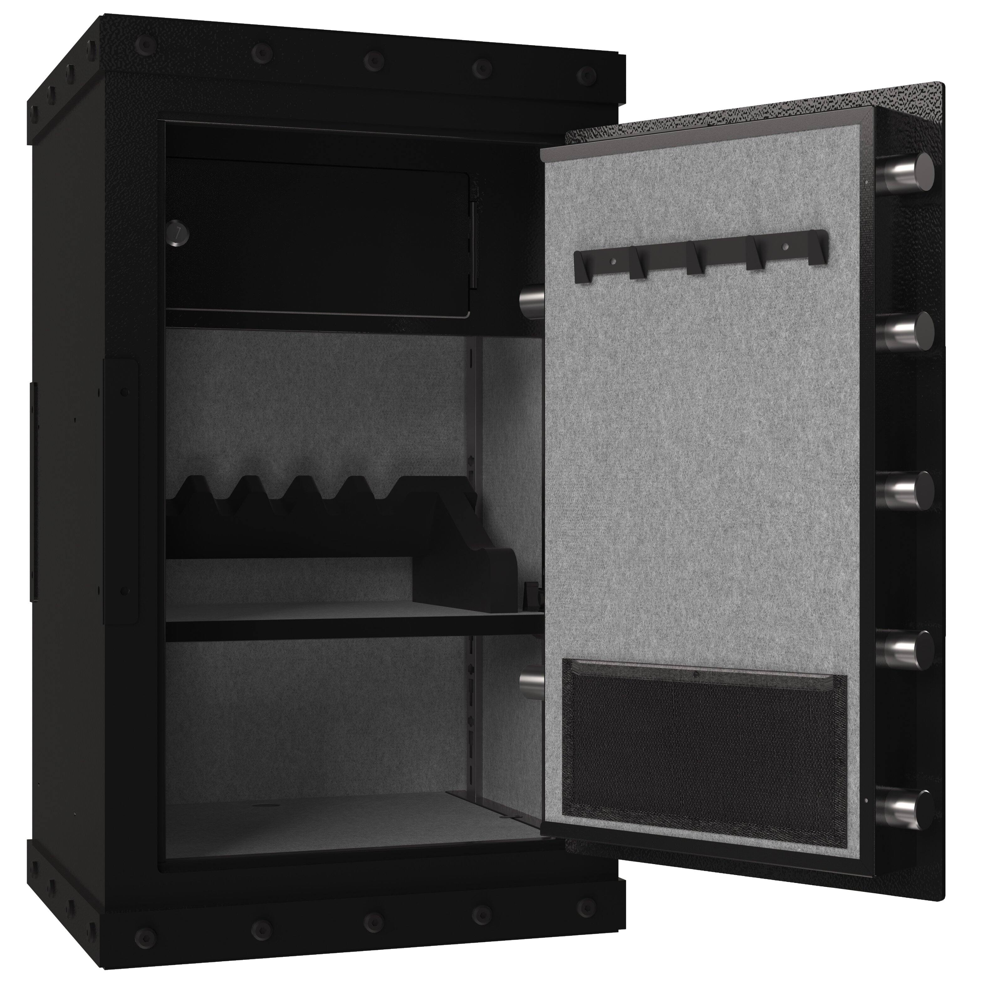 Back. GOODSILO - Large Digital Safe - Home & Office Security with Fingerprint & Key Access, Steel Construction - Black.