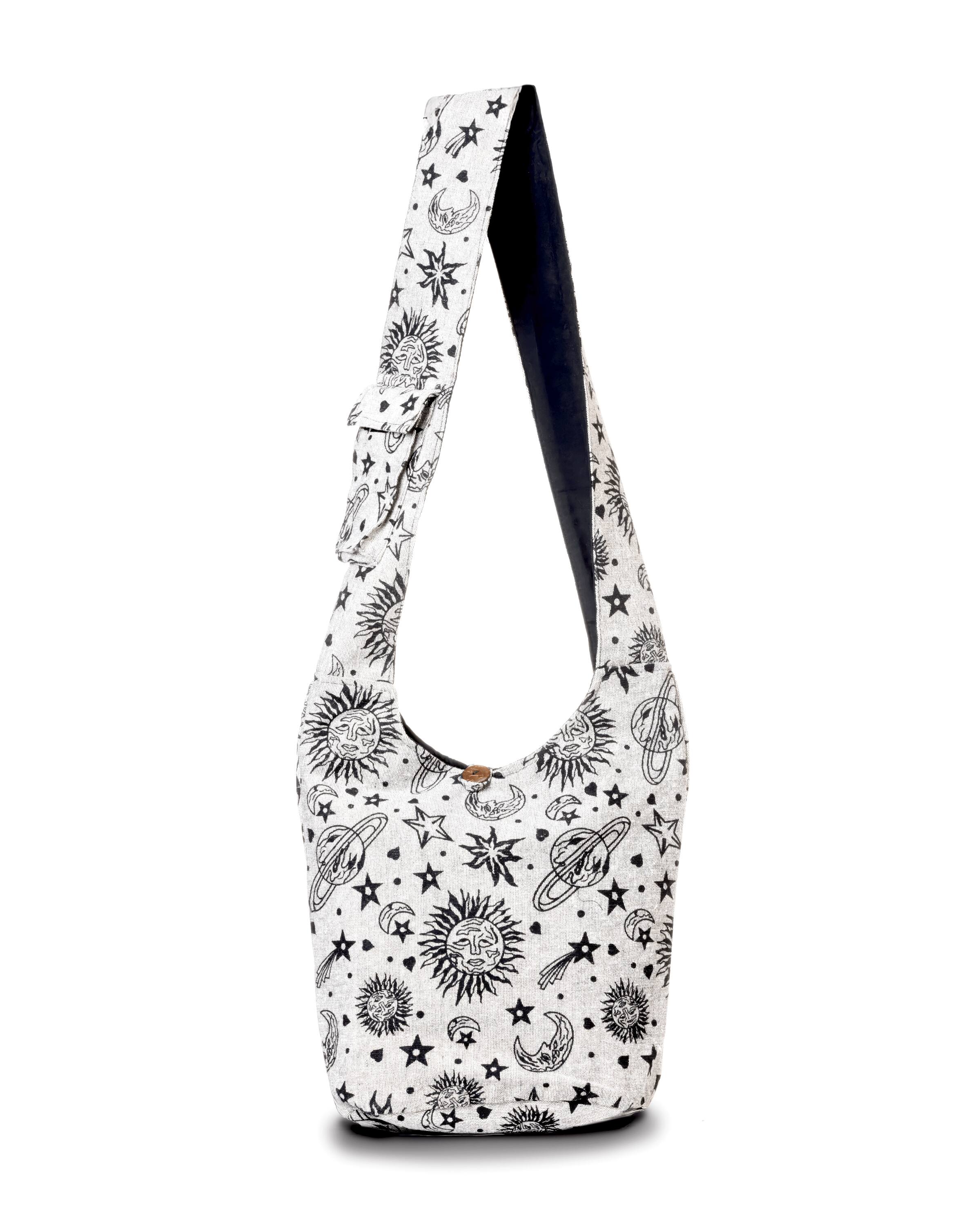 Front. Kathmandu Collection - Celestial Print Hobo Bag - Celestial.