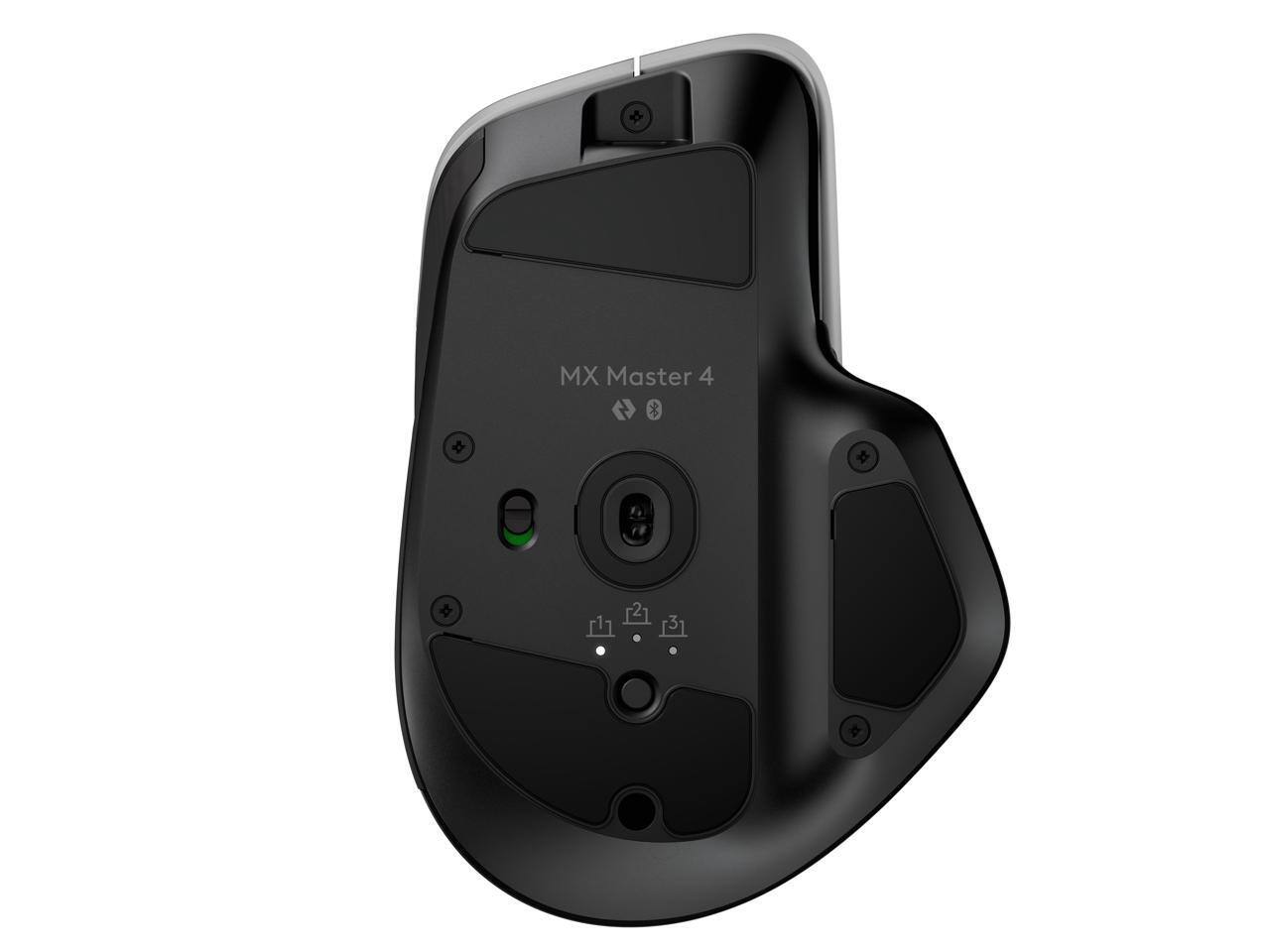 Alt View 4. Logitech - Logitech MX Master 4 - Wireless Bluetooth Mouse, Ergo, Haptic Feedback, Custom Vibration - Black - Black.