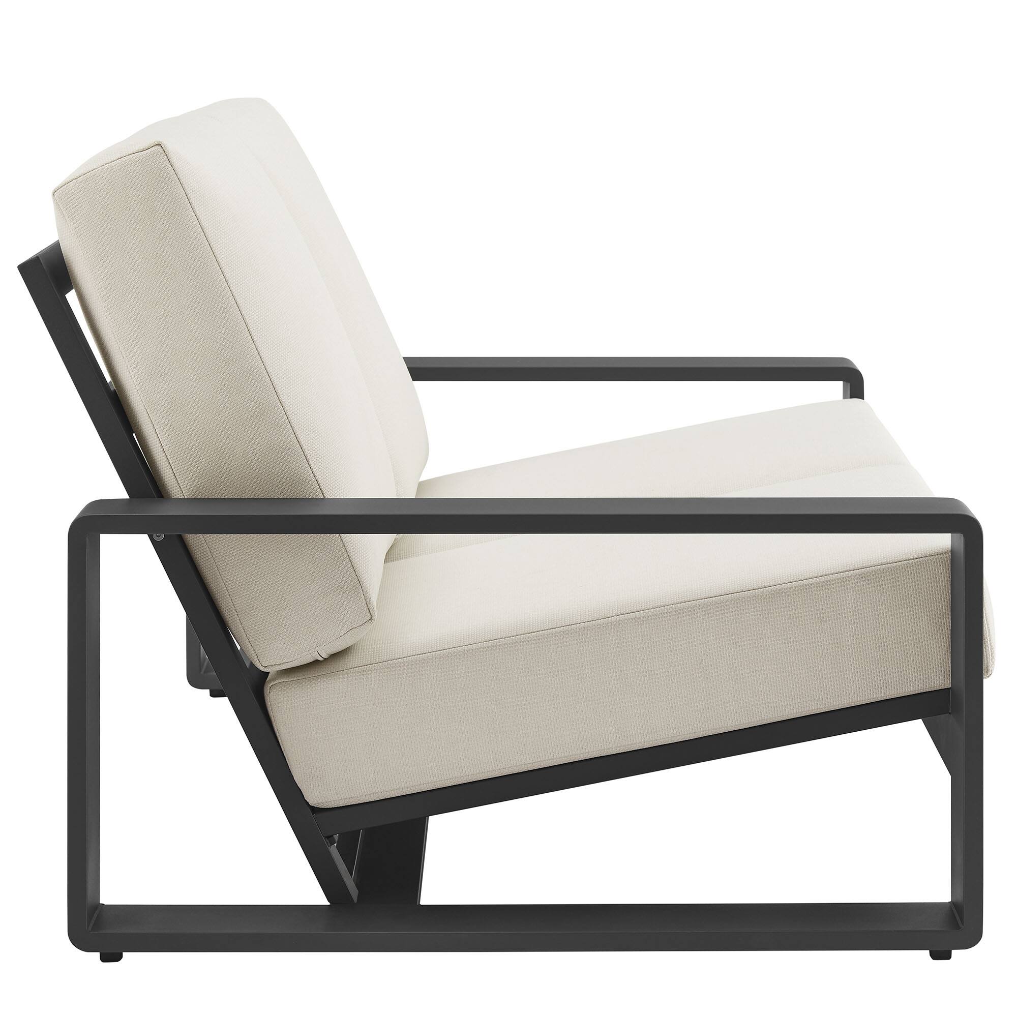 Alt View 2. Modway - Lirienne Outdoor Patio Aluminum Loveseat by Modway - Cream Gray.