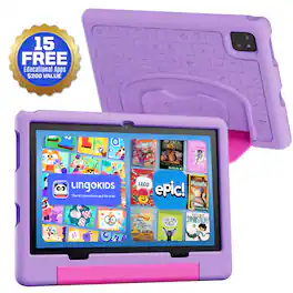 Contixo - A10 10" Educational Kids Tablet with Epic! and Lingokids 64GB with Parental Controls & Kid-Proof Case - Purple