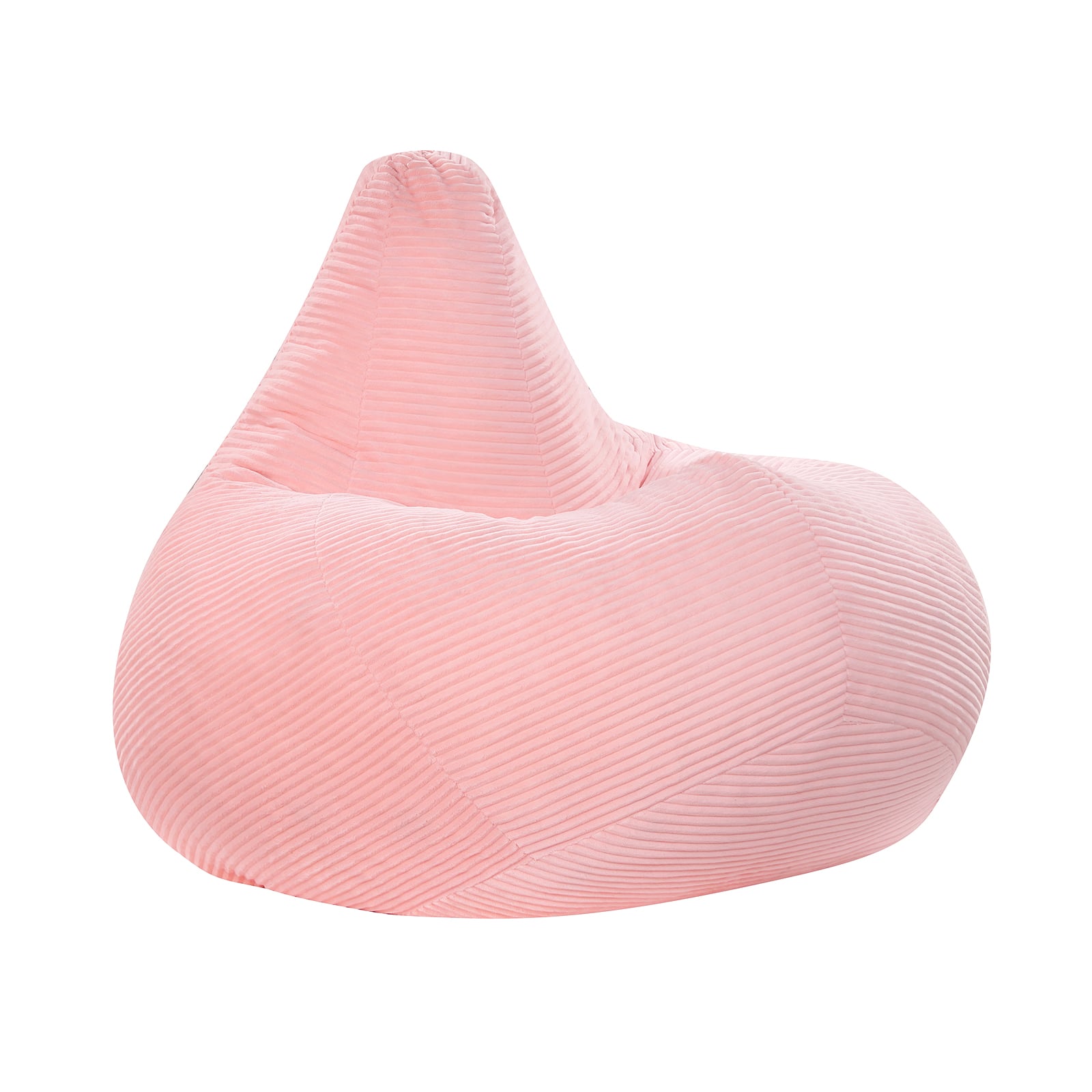 Costway - Bean Bag Chair for Adults with Skin-friendly Corduroy Cover & Soft Sponge Filling - Pink