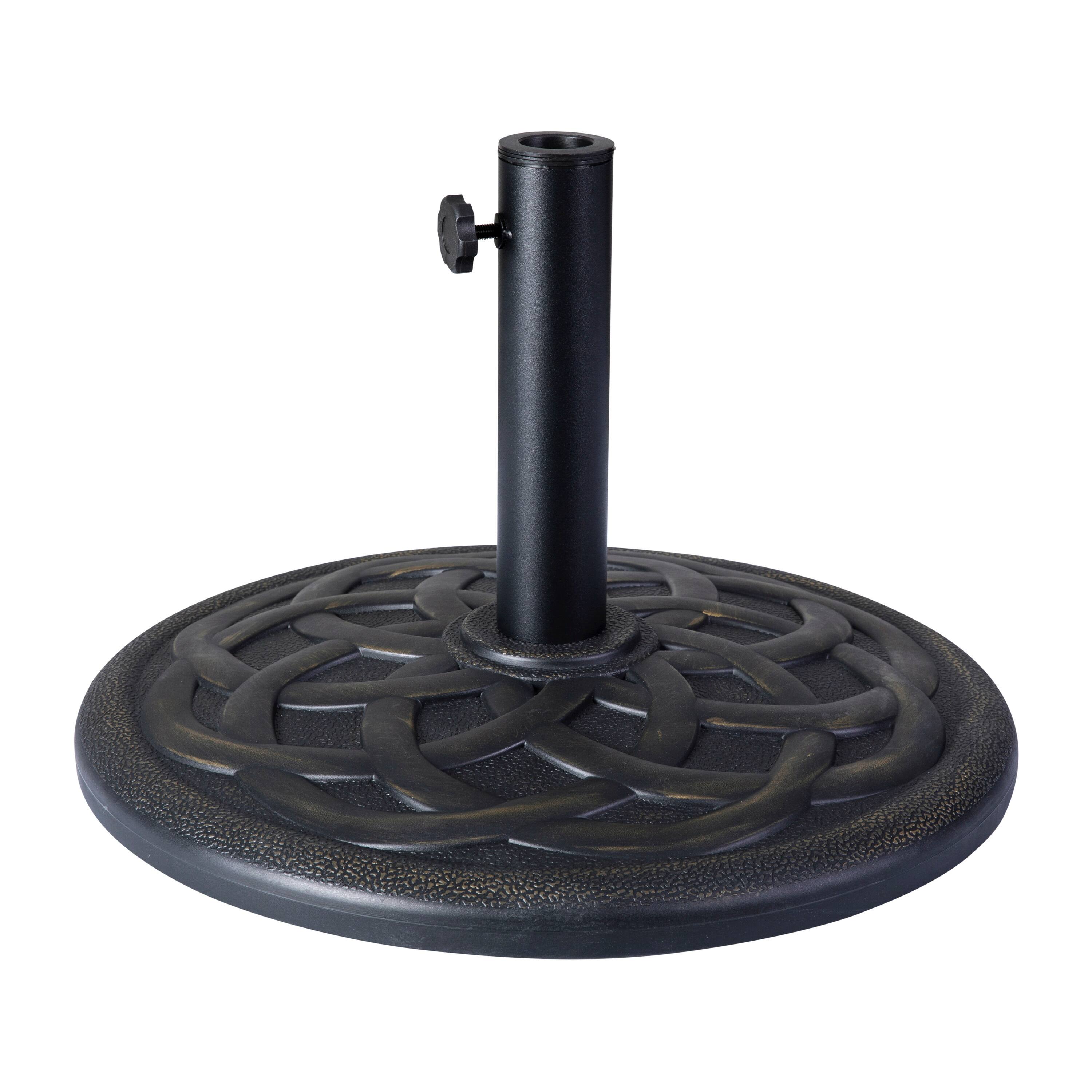 Alt View 7. Emma + Oliver - Universal Cement Patio Umbrella Base - Weatherproof - 19.25" Diameter - Bronze.