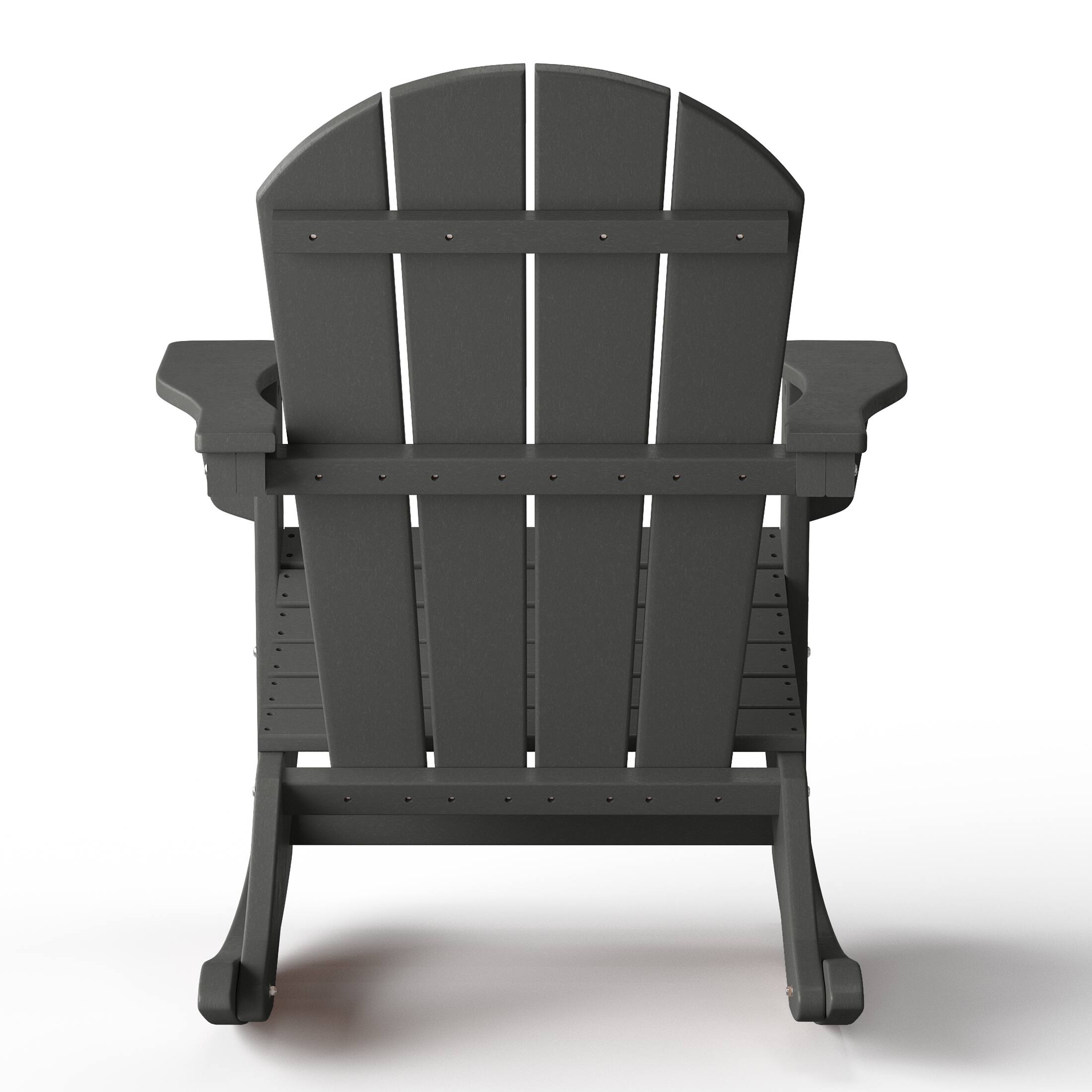 Alt View 2. WestinTrends - WestinTrends Malibu Outdoor / Patio Poly Adirondack rocking chair - Gray.