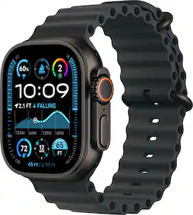 Apple Watch Ultra 2 (GPS+Cellular) 49mm Titanium Case with Black Ocean Band - Black - (2024)