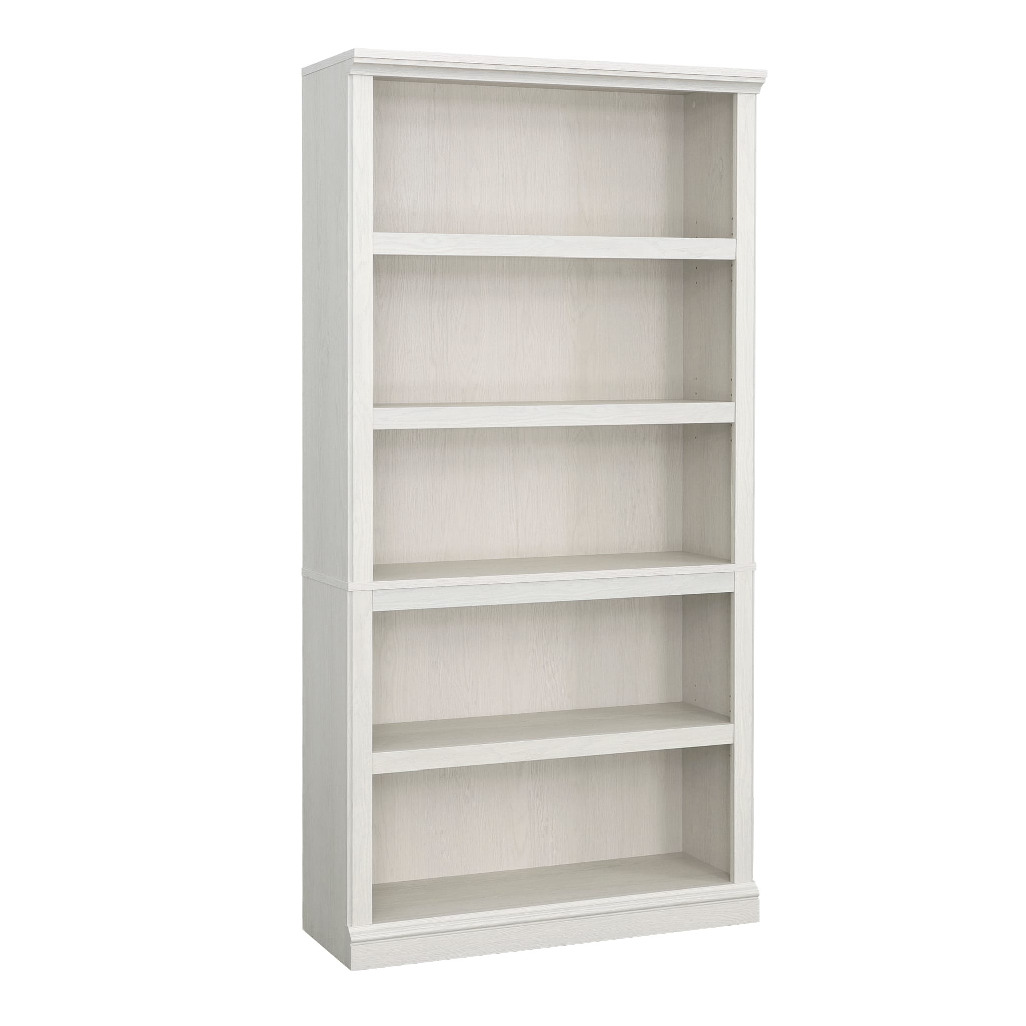 Front. Sauder - 5-Shelf Display Bookcase w/ 3 adjustable Shelves - Glacier Oak.