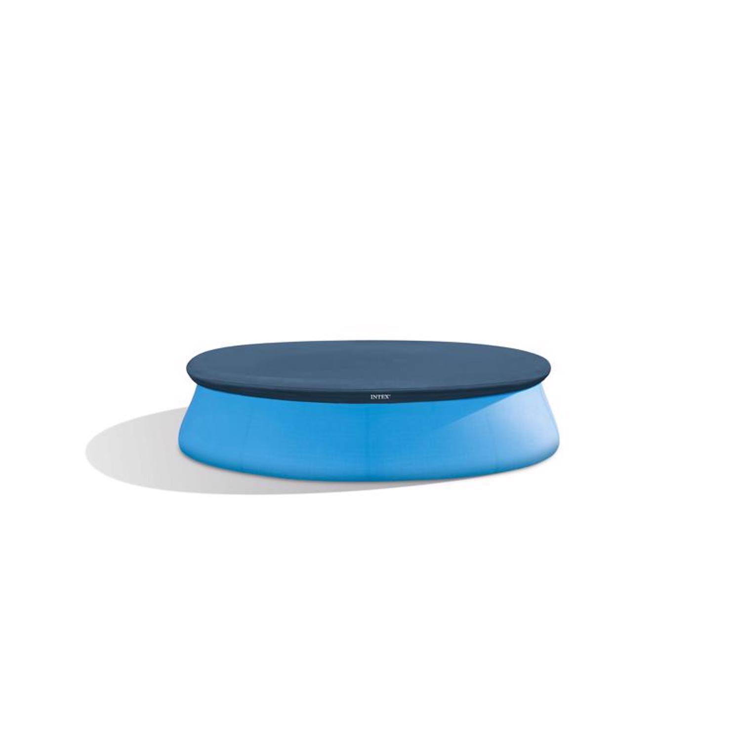 Left. Intex - Intex 10 Foot Easy Set Round Above Ground Swimming Pool Debris Vinyl Cover, Blue.