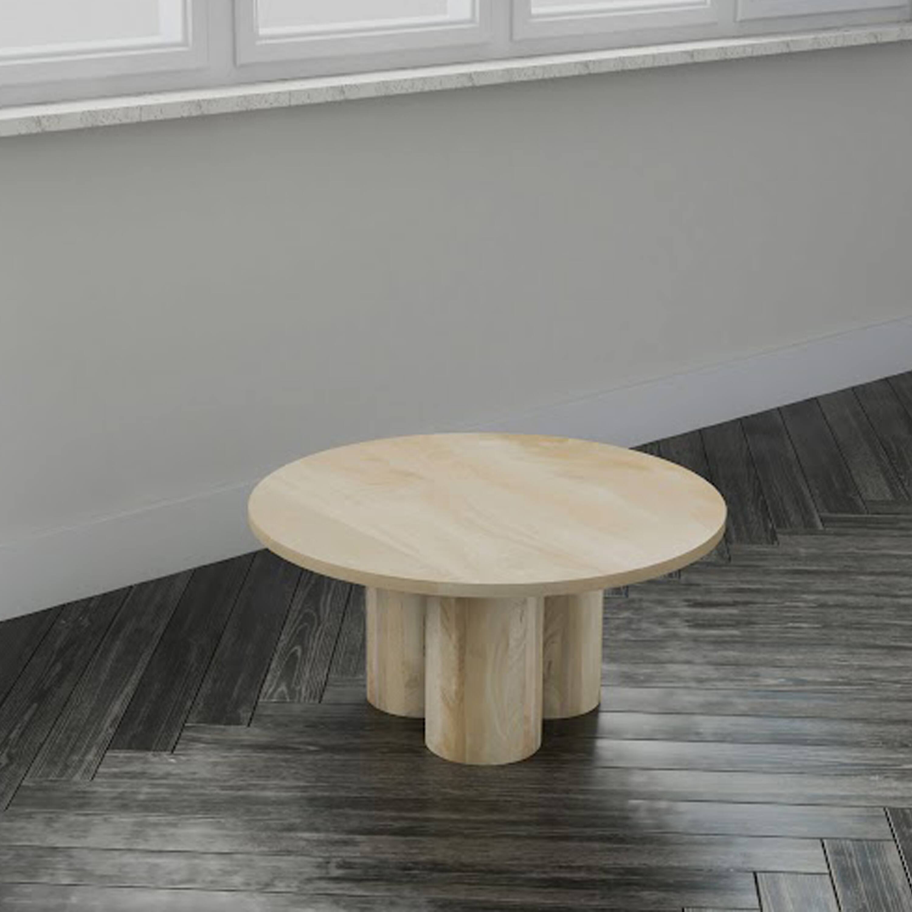 Alt View 8. Manhattan Lane - Hazel Coffee Table with 3 Pillar Legs, 35.5 Inch Round Top - Brown.