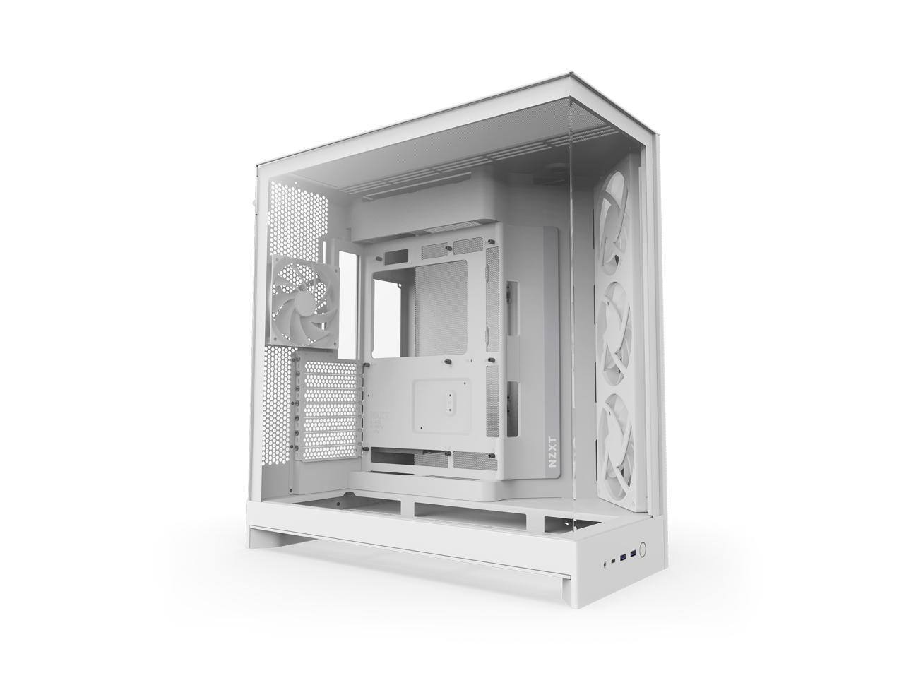 Alt View 5. NZXT - NZXT CM-H92FW-R1 White SGCC / Tempered Glass Mid-Tower Case (Computer Cases - ATX Form) - White.