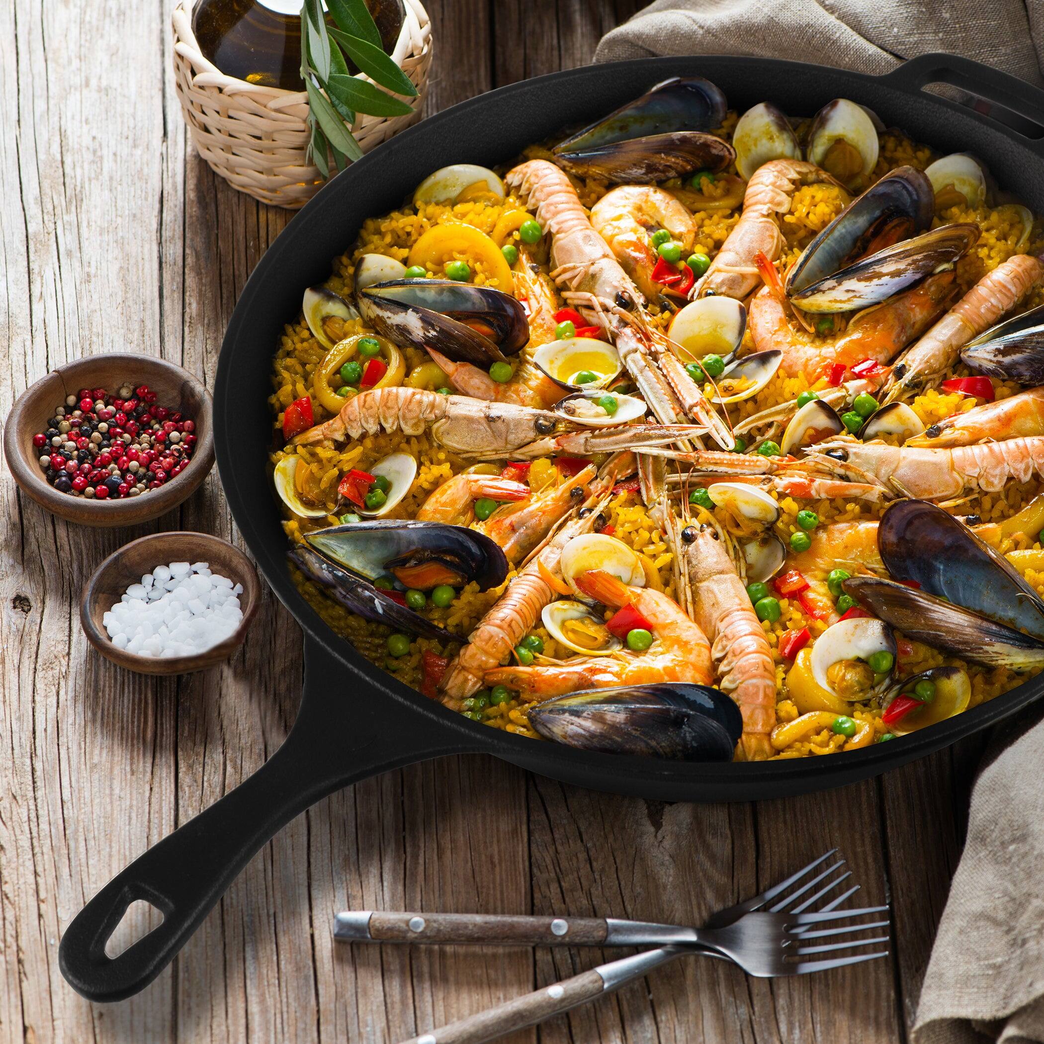 Back. Commercial Chef - COMMERCIAL CHEF 15 Inch Skillet - Black.