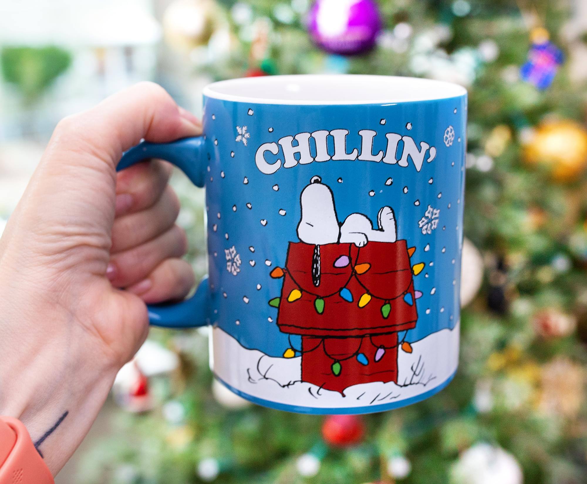 Alt View 10. Silver Buffalo - Peanuts Snoopy "Chillin" Ceramic Mug | Holds 20 Ounces - Blue.