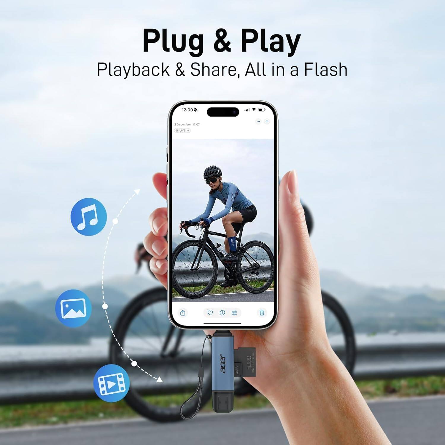 Plug & Play  
Playback & Share, All in a Flash