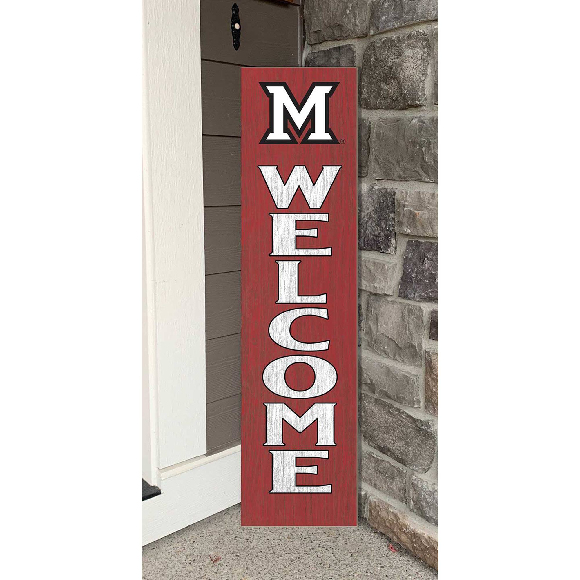 Alt View 1. Jardine - Miami University RedHawks 12'' x 48'' Welcome Leaner - Red.