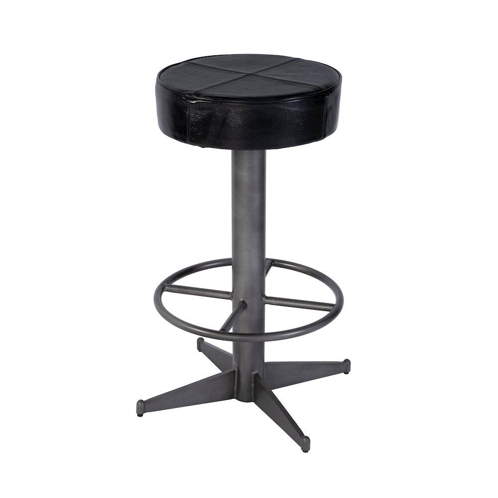 Alt View 1. Butler Specialty - Malcolm 30 in. Seat Height Leather and Iron Bar Stool - Black.