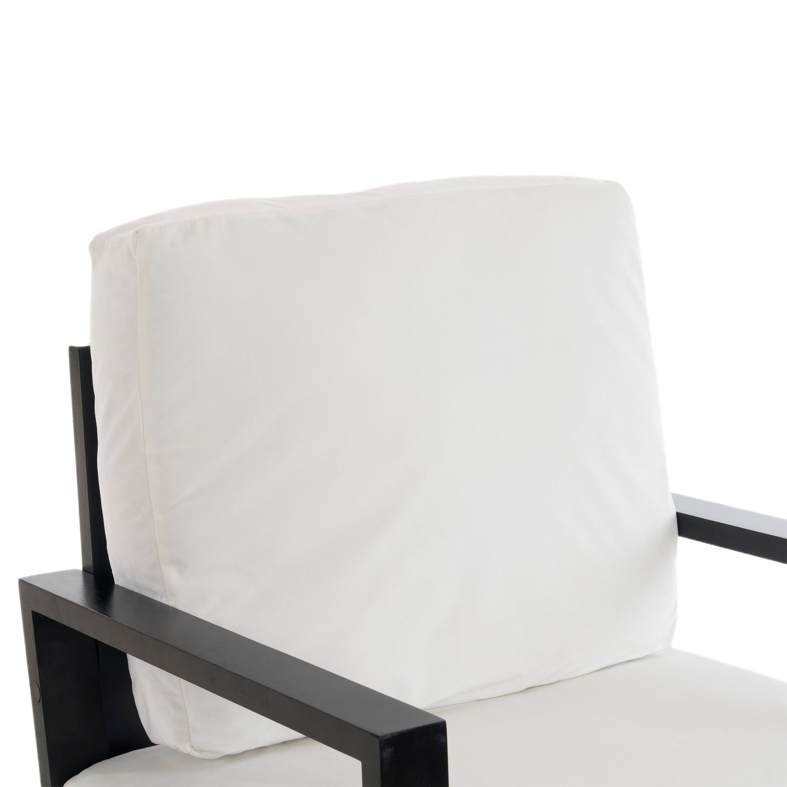 Alt View 5. Boyel Living - White Modern Rubberwood Frame Low Back White Upholstered Accent Armchair with Gold Metal Legs and Pillow Back - White.