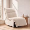 Front. ModernMate - 29.1" Modern Cotton-Linen Armless Power Recliner with Zero Gravity Swivel Rocker and Built-in USB & Type-C - Off-White.