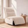 ModernMate - 29.1" Modern Cotton-Linen Armless Power Recliner with Zero Gravity Swivel Rocker and Built-in USB & Type-C - Off-White