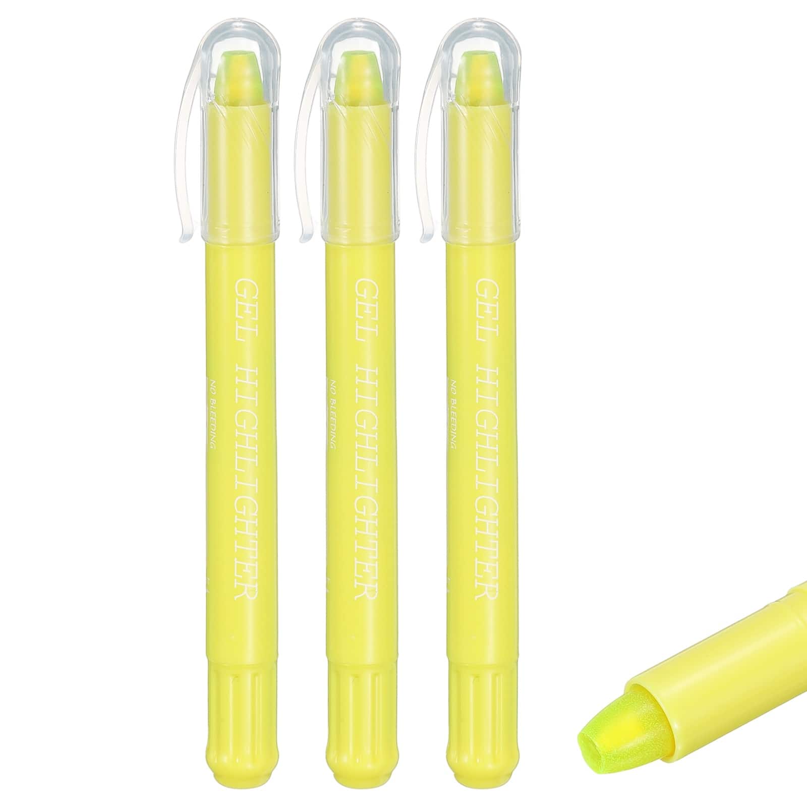 Unique Bargains - 3pcs Gel Highlighters, No-Bleed Wax Crayon, Neon Twist-Up Stick for Office & Books - Fluorescent Yellow price history on PriceWatchPro