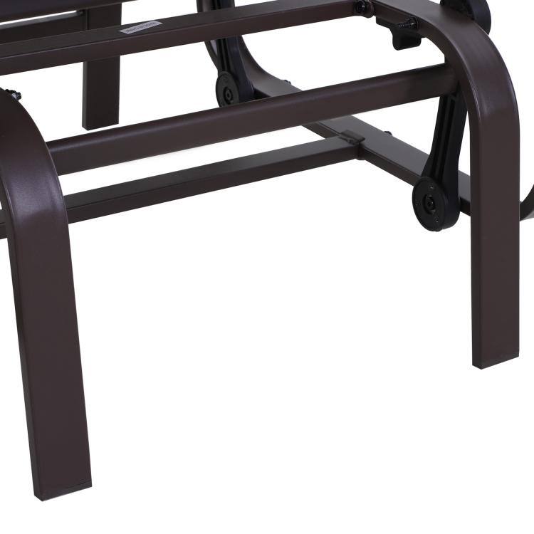 Alt View 7. PULUZ - Gliding Lounger Chair, Single Rocker with Lightweight Metal & Mesh Construction - Brown.