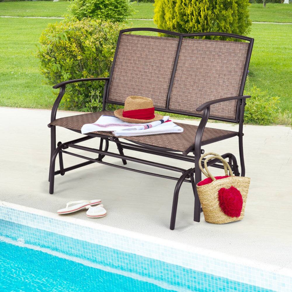 Alt View 8. Boyel Living - Iron Patio Rocking Chair for Outdoor Backyard and Lawn - Brown.