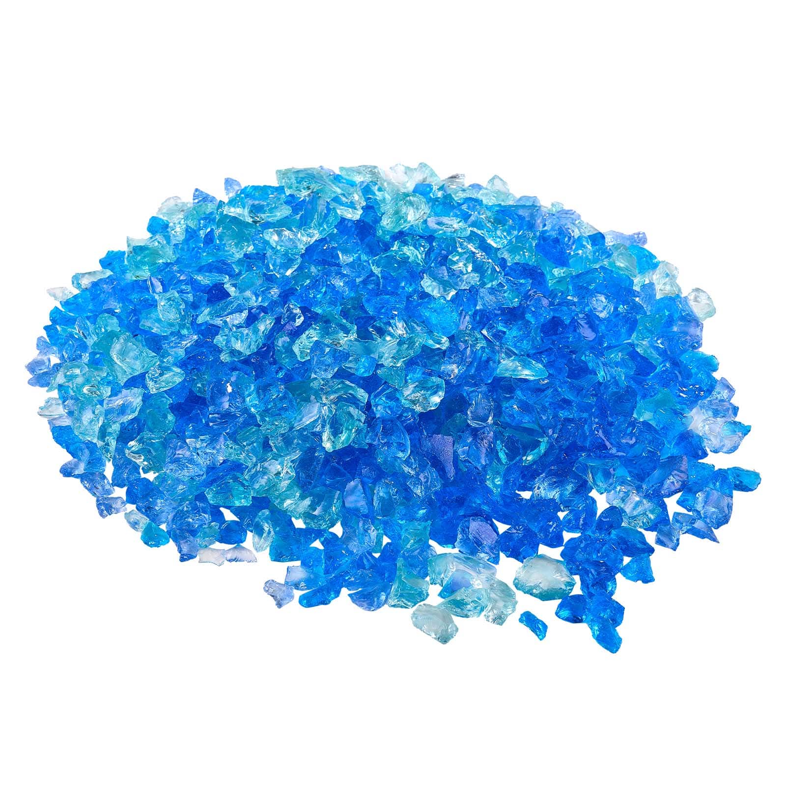 VEVOR - Fire Glass, 10 LBS / 4.5 KG Fireplace Rocks, 3/4-Inch / 19.05 mm Reflective Firepit Glass Rock, High Luster Stone - Sea Blue + Light Blue + Water Green
