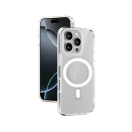 Qixxronics - Magnetic Phone Cover for iPhone 16 Pro Max, Shockproof Magnetic Case Compatible with iPhone 16 Pro Max - Clear