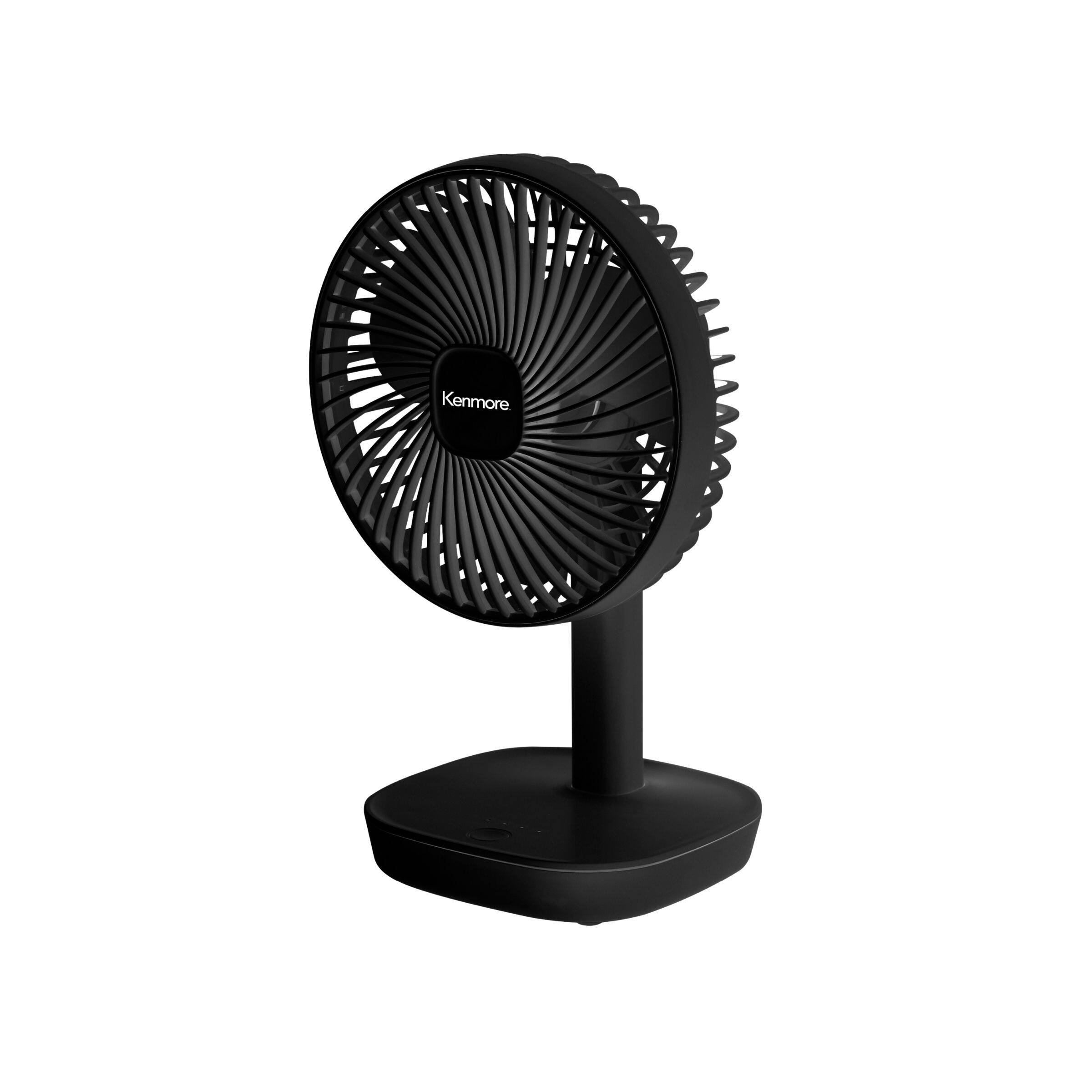 Front. Kenmore - 6" Rechargeable Fan - Black.