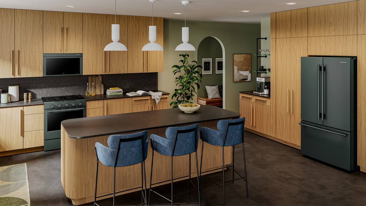 Alt View 12. KitchenAid - 1.1 Cu. Ft. Convection Over-the-Range Smart Microwave Oven with Sensor Cooking and Flush Built-In Design - Juniper.