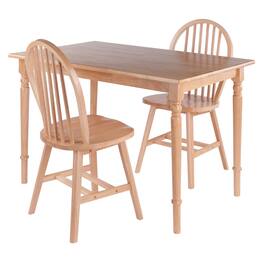 Winsome Wood - Ravenna 3-Pc Dining Table with Windsor Chairs - Natural