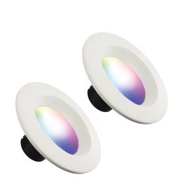 Energizer - 2-Pack Smart Wi-Fi Multi-Color LED Light Recessed Downlight, 6 inch 85W BR30 E26, 1100 Lumens - Multicolor